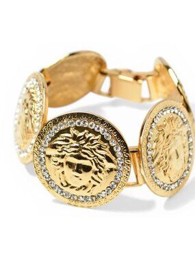 Versace Bracelet Medusa Gold Rhinestone Gianni